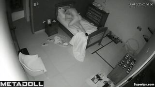 Bed games of a bearded guy with his girlfriend in his son's room