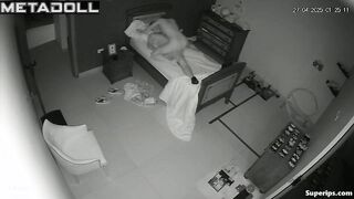 Bed games of a bearded guy with his girlfriend in his son's room
