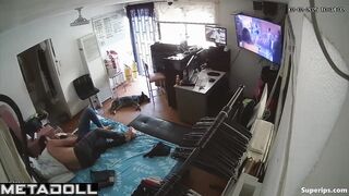 While watching a concert, the husband plays with his wife's wet pussy