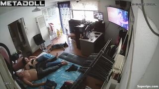 While watching a concert, the husband plays with his wife's wet pussy