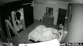 Naked couple kissing passionetly under the blanket