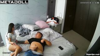 Long-haired curvy brunette saddled strong cock her boyfriend