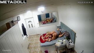 Wife and husband enjoying 69 after working day / home tape