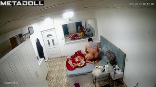 Wife and husband enjoying 69 after working day / home tape