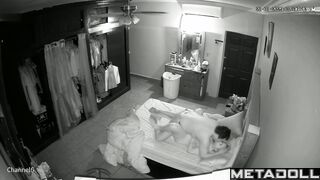 Adult people relaxing after work (they are naked in bed)