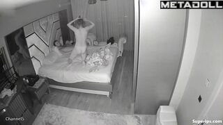 Couple decided to fool around in bed at night, look