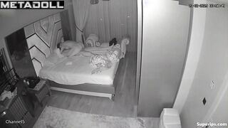 Couple decided to fool around in bed at night, look