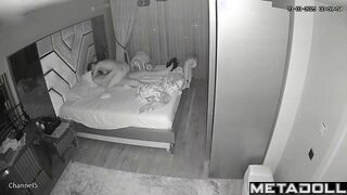 Couple decided to fool around in bed at night, look