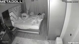 Couple decided to fool around in bed at night, look