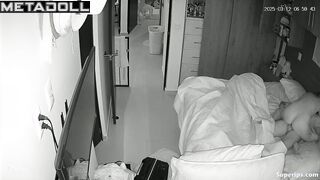 Young couple enjoying each other after long night walk