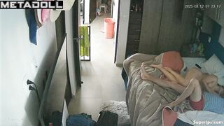 Young couple enjoying each other after long night walk