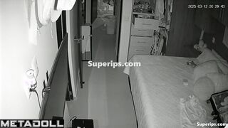 Couple kissing and hugging after evening walk, home tape