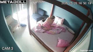 The chubby blonde showed off her seductive body on camera