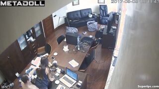 Excited boss put his seductive skinny secretary in doggystyle position