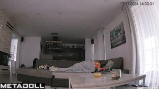 A guy teases his girlfriend's nipples while she sits on his cock
