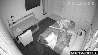Young and hot couple kissing naked in bed after cool date