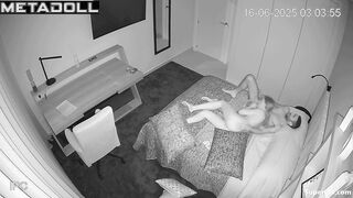 Young and hot couple kissing naked in bed after cool date