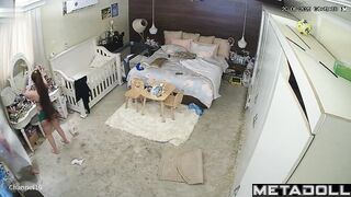 Parents having cool missionary fuck in the huge bedroom