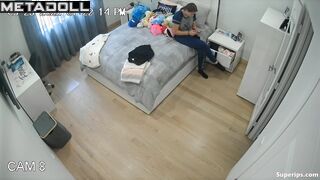 Young lady gets ready for a walk - pick an outfit on her sexy body