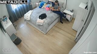 Young lady gets ready for a walk - pick an outfit on her sexy body