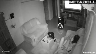 Tired couple scrolls their phone after hard working day
