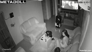 Tired couple scrolls their phone after hard working day