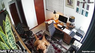 Couple decided to have sex at his workplace (hidden camera in the cabinet)