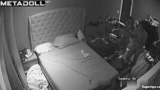 Naked girls fooling around on the bed (night video)