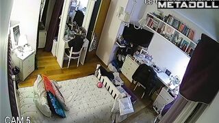 Redhead teen girl guesses that she is being spied on