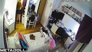 Redhead teen girl guesses that she is being spied on