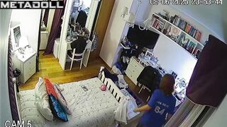 Redhead teen girl guesses that she is being spied on