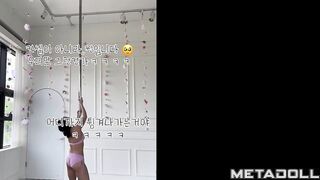Girls in underwear dancing and spinning on the pole