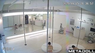 Girls in underwear dancing and spinning on the pole