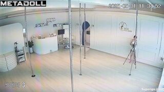 Girls in underwear dancing and spinning on the pole