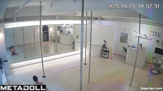Girls in underwear dancing and spinning on the pole