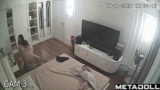 Heated boyfriend inserts his fingers and cock into Asian girl's hairy pussy