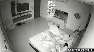 He kneading her back after sex, look / bedroom video