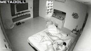 He kneading her back after sex, look / bedroom video