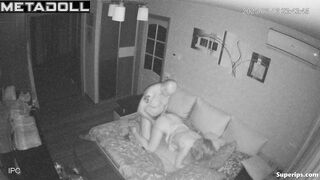 Bald boyfriend fucking his woman in the night, look