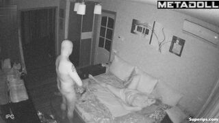 Bald boyfriend fucking his woman in the night, look