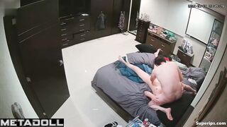 Two naked people are in the bed together (69 fuck)