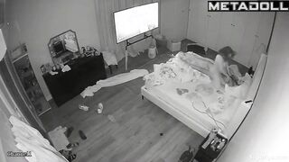 Two people fucking hotly instead of watching TV, look