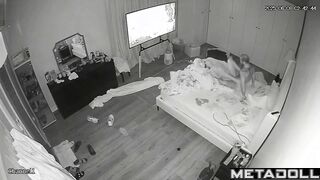 Two people fucking hotly instead of watching TV, look