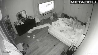 Two people fucking hotly instead of watching TV, look