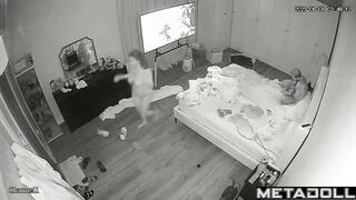 Two people fucking hotly instead of watching TV, look