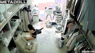 Hidden cam in wardrobe of young girl changing her outfits