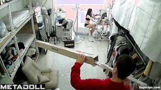 Hidden cam in wardrobe of young girl changing her outfits