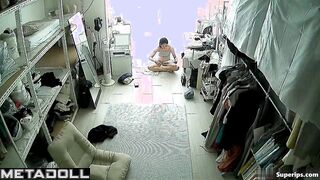 Hidden cam in wardrobe of young girl changing her outfits