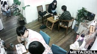 Cute teens kisses in the asian cafe - hidden camera
