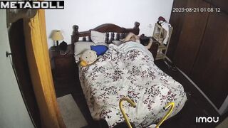 Finally, she took a shower and put on some cream, now she can sleep